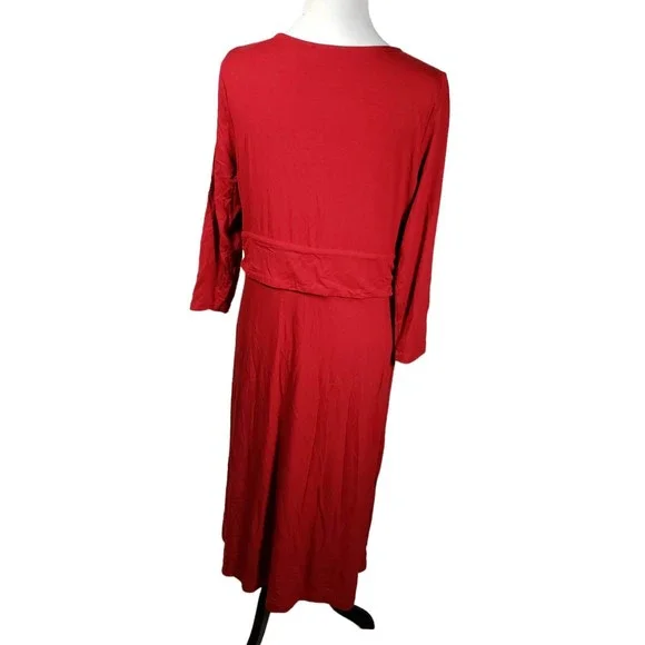 Talbots Women's size Large Red Long Sleeve Dress AS IS - Picture 4 of 8